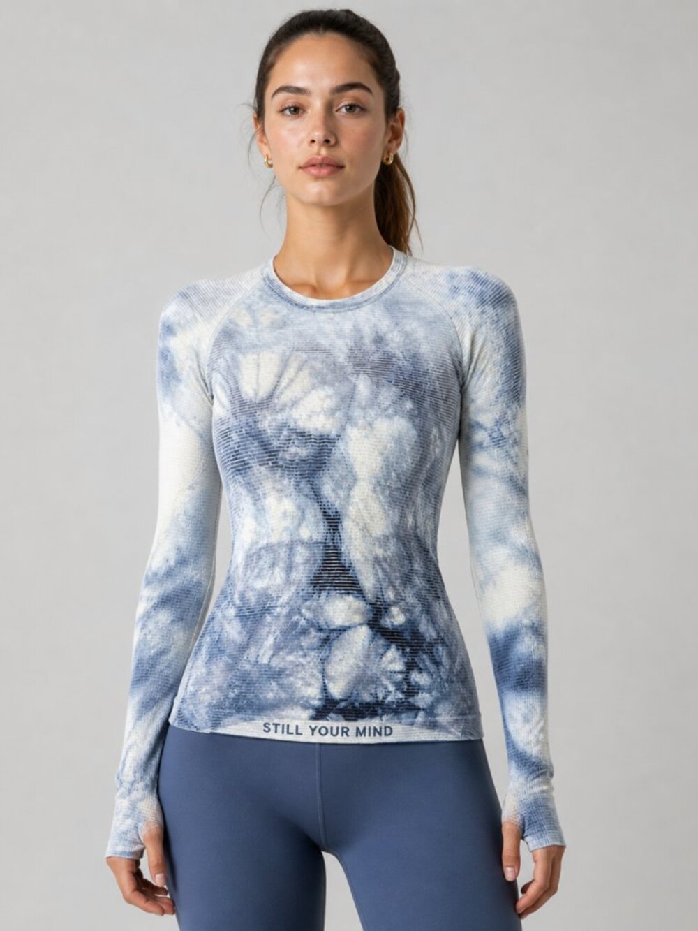 Lululemon Swiftly Tech Long Sleeve Size 6 | Blue White Tie Dye | Seamless Workou